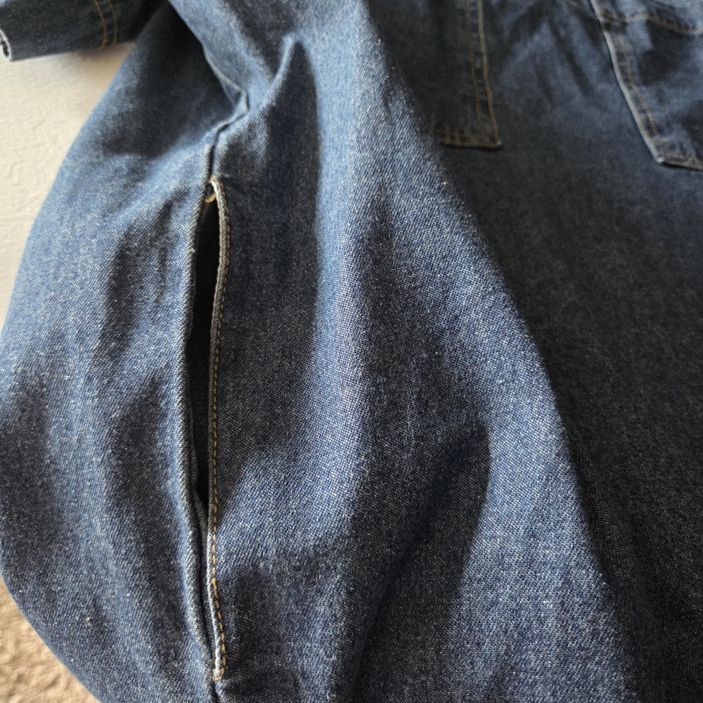 Summer Casual Blue Denim Mini Dress or Tunic Top - Picture 6 of 8